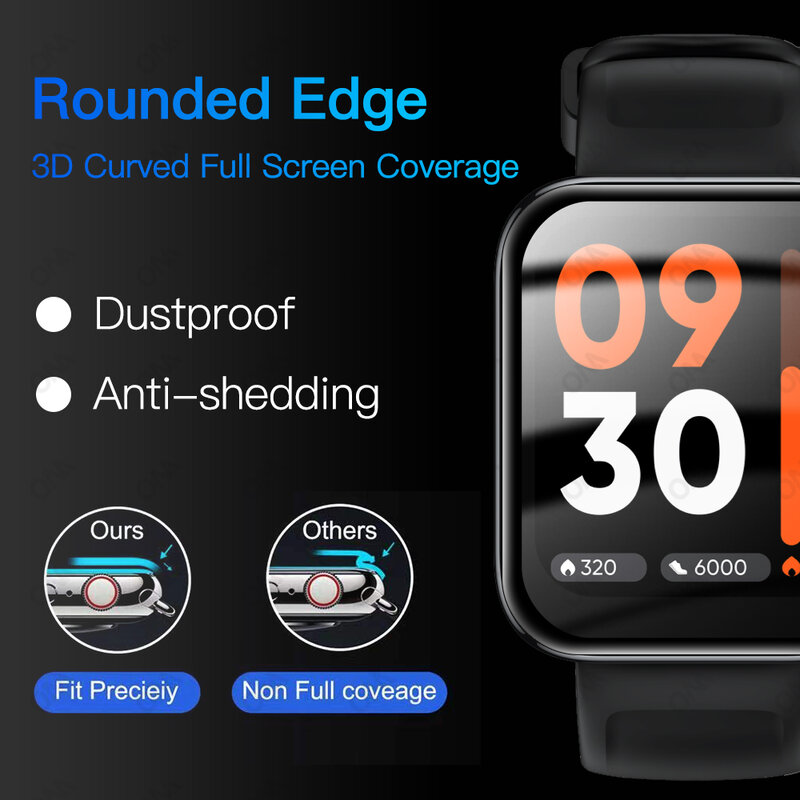 5D كامل واقي للشاشة ل Realme ساعة 3 برو مقاومة للخدش طبقة رقيقة واقية غطاء ل Realme ساعة 3 ساعة ذكية لا الزجاج