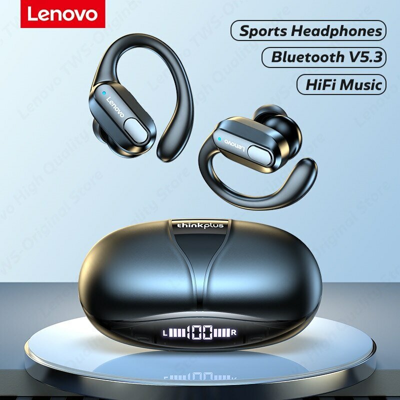سماعات Lenovo XT80 رياضية لاسلكية مع ميكروفون ، تحكم بالأزرار ، شاشة عرض LED ، صوت ستيريو Hifi