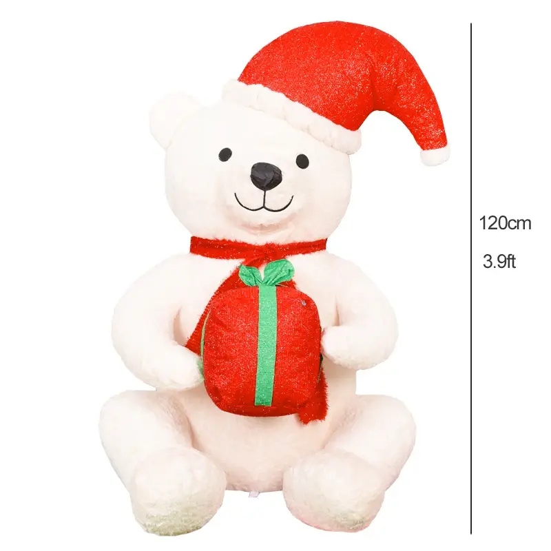 1.2 متر الدب القطبي نفخ أفخم لعب Led أضواء عيد الميلاد الديكور في الهواء الطلق داخلي عيد الميلاد ديكور حفلة السنة الجديدة ديكور المنزل