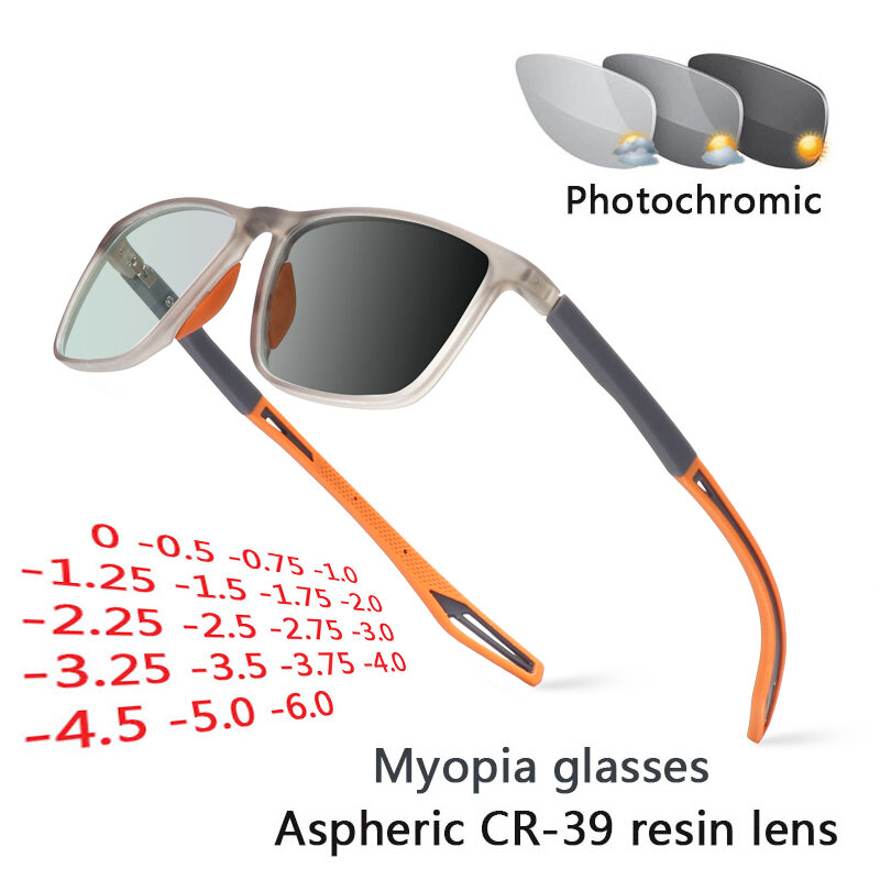 نظارات TR90 فوتوكروميك للرجال والنساء نظارات لقصر النظر نظارات الطلاب نظارات قصيرة النظر 0 -0.5 -1 -1.25 -1.5 -6 نظارات طبية