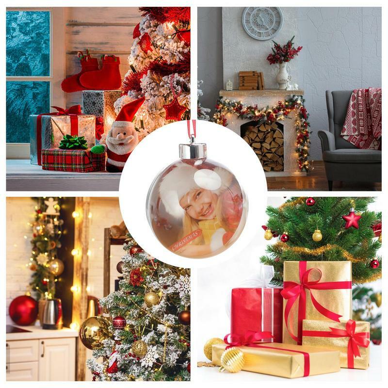 عالية شفافة الخيوط كاب عيد الميلاد الكرة ، قلادة الصورة الإبداعية ، لوازم زينة عيد الميلاد للأسرة