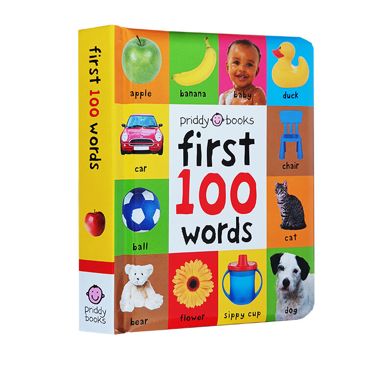 كتب كلمات حيوانات للأطفال ، لوحة غلاف مقوى ، صورة إنجليزية لتعلم الطفل ، ألعاب مونتيسوري ، تعليم مبكر ، أول 100