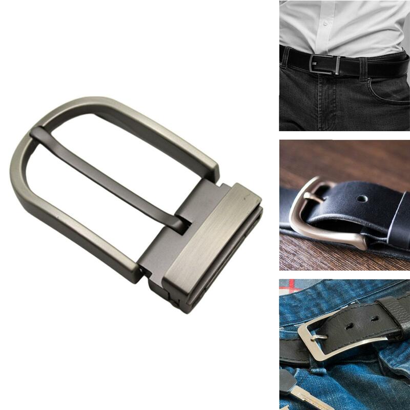 إبزيم حزام معدني قابل للعكس للرجال ، موضة لحزام جلدي ، دبوس مستطيل بديل بشوكة واحدة ، 37-39