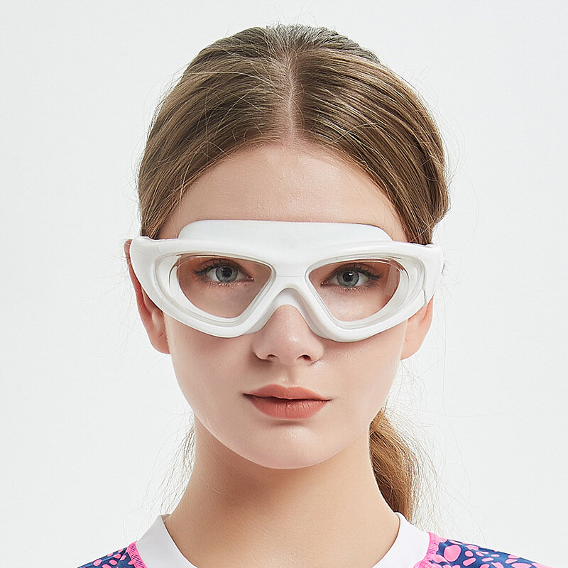 2022 الكبار نظارات الوقاية للسباحة إطار كبير HD مكافحة الضباب بالكهرباء السباحة نظارات صندوق كبير العدسات السباحة تجهيز بالجملة