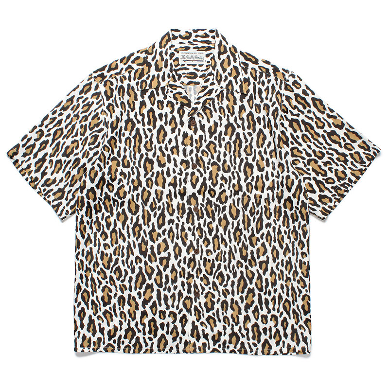 WACKO MARIA-قميص كلاسيكي بطباعة جلد النمر للرجال والنساء ، قمم بأكمام قصيرة عتيقة ، قميص Hawaii ، جودة عالية