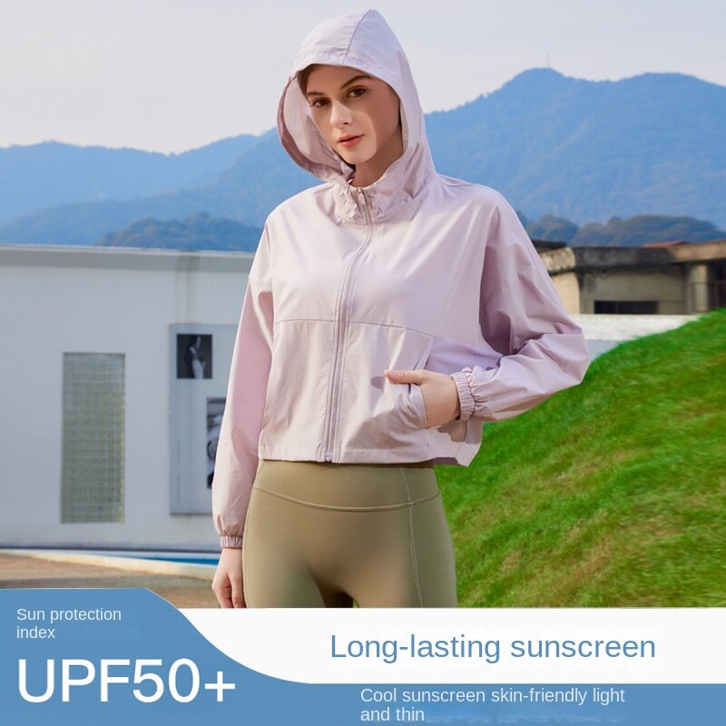ملابس نسائية واقية من الشمس ، حماية من أشعة فوق البنفسجية ، غطاء فضفاض ، حرير ثلجي ، معطف خارجي ، أصلي ، UPF50 Plus ، الصيف ،
