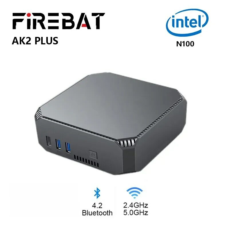 فاير بات AK2 بالإضافة إلى MiniPC Intel N100 ثنائي النطاق WiFi5 BT4.2 16GB كمبيوتر مكتبي صغير ألعاب