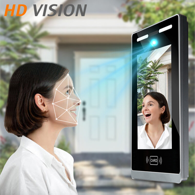 10.1 بوصة البصرية الجرس HD كاميرا بصرية نظام الجرس الداخلي يمكن التعرف على الوجه ودعم التحكم في الوصول بطاقة IC