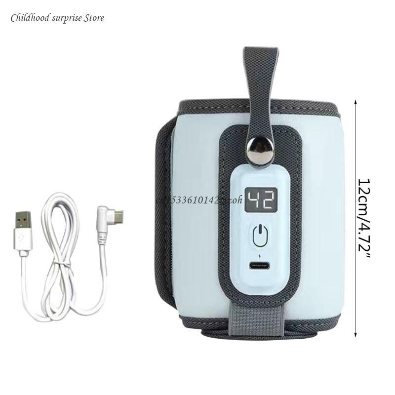 حقيبة محمولة لتدفئة الزجاجات للطفل سخان يعمل بالطاقة USB حقيبة تدفئة معزولة دروبشيب