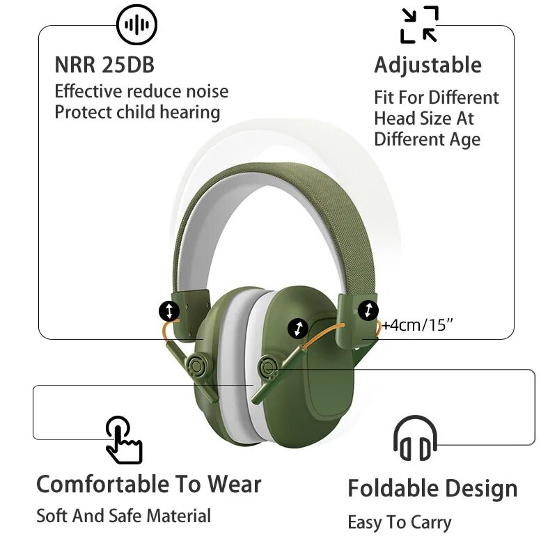 سماعات رأس قابلة للتعديل لإلغاء الأذن للأطفال ، سماعات رأس مضادة للضوضاء ، حماية السمع ، دراسة الطفل ، النوم ، غطاء رأس للحد من الضوضاء