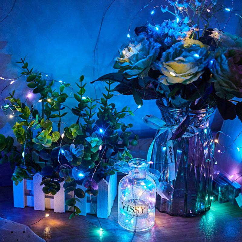 3 متر باقة أضواء LED سلسلة النحاس الفضة سلك جارلاند ضوء مقاوم للماء الجنية ضوء لعيد الميلاد حفل زفاف الديكور