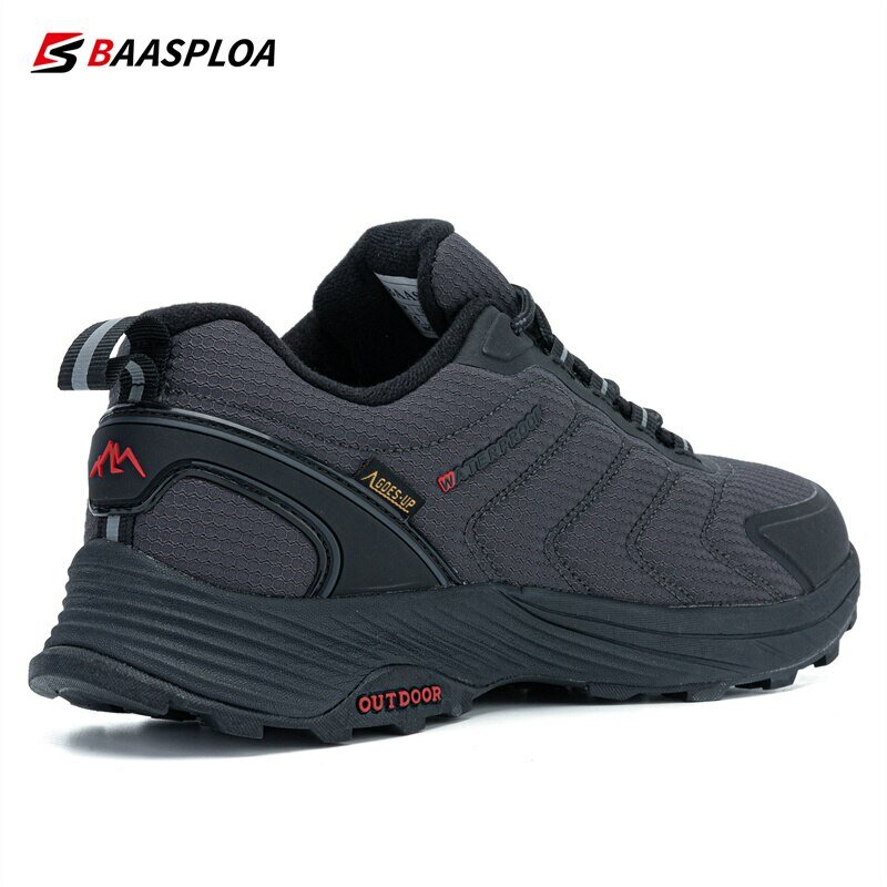حذاء رياضي Baasploa للرجال مقاوم للاهتراء حذاء رياضي غير قابل للانزلاق حذاء رياضي رجالي للتخييم في الهواء الطلق للربيع والخريف