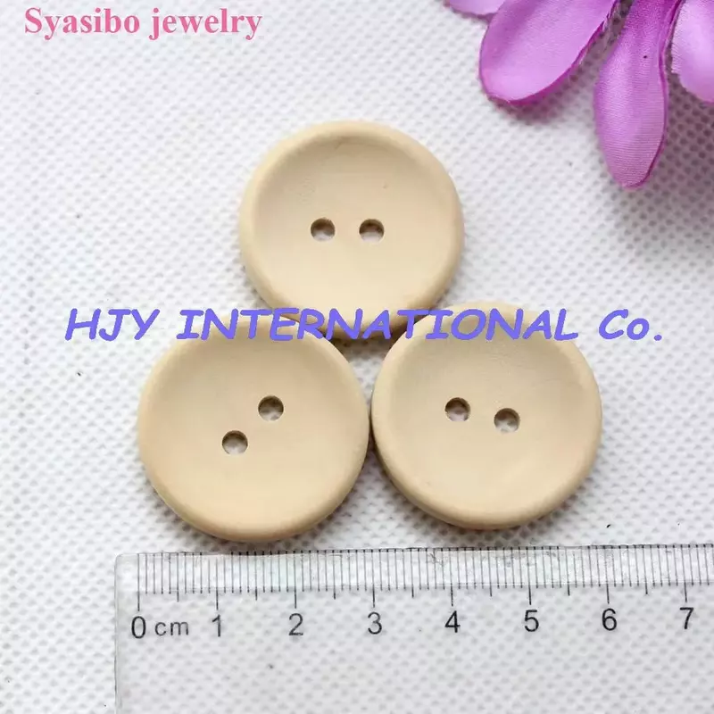 Syasibo jewelry 100pcs30mm لم تنته مخصص عادي شخصية زر خشبي مع رسالة خاصة بك أو اسم المحل 1.2 " - AD0077