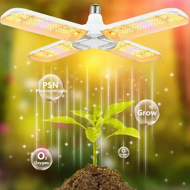 مصباح نباتي كامل الطيف قابل للطي ، ضوء LED للنمو ، لمبة للنباتات الداخلية تتفتح ، المزهرة ، الحديقة ، 24 واط ، 36 واط ، 48 واط ، E27 ، SMD2835