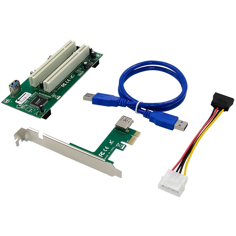 بطاقة مهايئ PCI Express To Dual PCI Pcie X1 إلى جهاز توجيه سحب 2 PCI بطاقة فتحة رايزر 2.5Gbps دعم نافذة لينكس