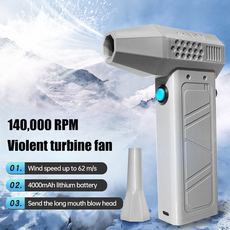 140000RPM Wind Speed 62m/s Turbo Jet Fan Turbo Air Blower Industrial Duct Fan Brushless Motor Wireless Air Gun BBQ Turbo Fan