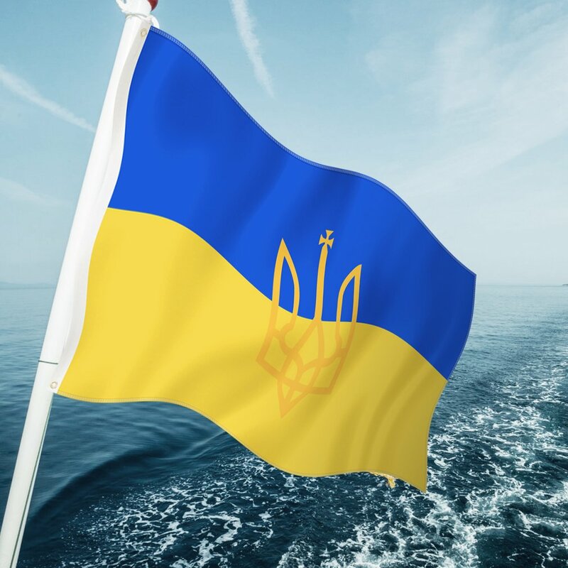 90*150 سنتيمتر العلم أوكرانيا العلم الوطني مع شارة راية مكتب النشاط موكب مهرجان ديكور المنزل أوكرانيا علم الدولة
