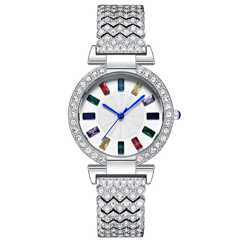 ساعة نسائية كبيرة الطلب ، حزام فولاذية للإناث ، مقياس الماس ، المزاج ، اللون ، الفخامة