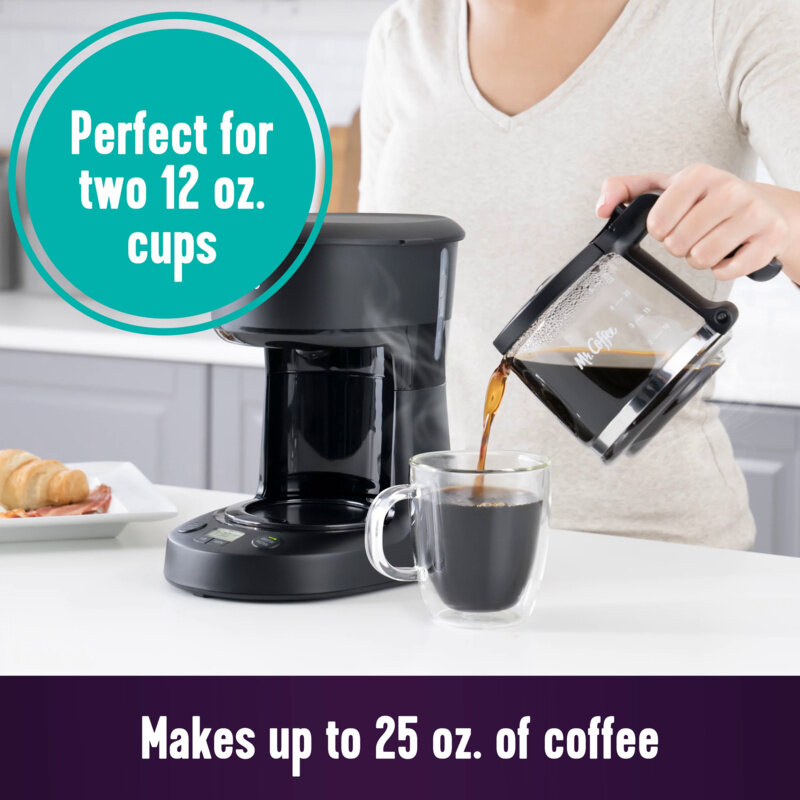 Mr. ماكينة قهوة قابلة للبرمجة ، مشروب صغير ، أسود ، 5 أكواب ، 25 أونصة