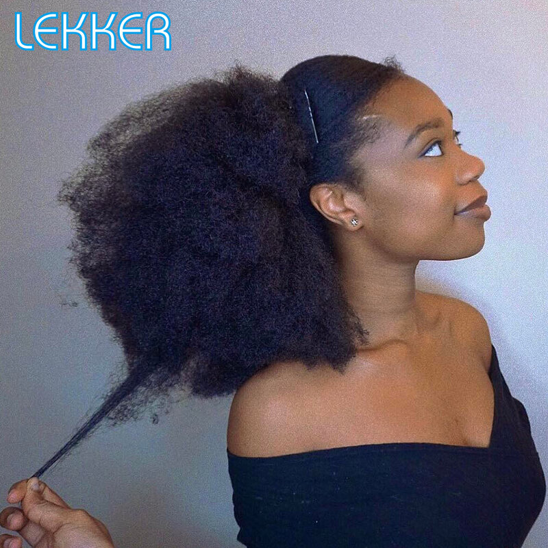 وصلات شعر من Lekker-Afro Kinky ، شعر بشري مجعد ، ضفائر كروشيه ، ريمي برازيلي ، وصلات تجديل ملونة ، حزمة واحدة ، 50 جم لكل جهاز كمبيوتر ، بدون لحمة