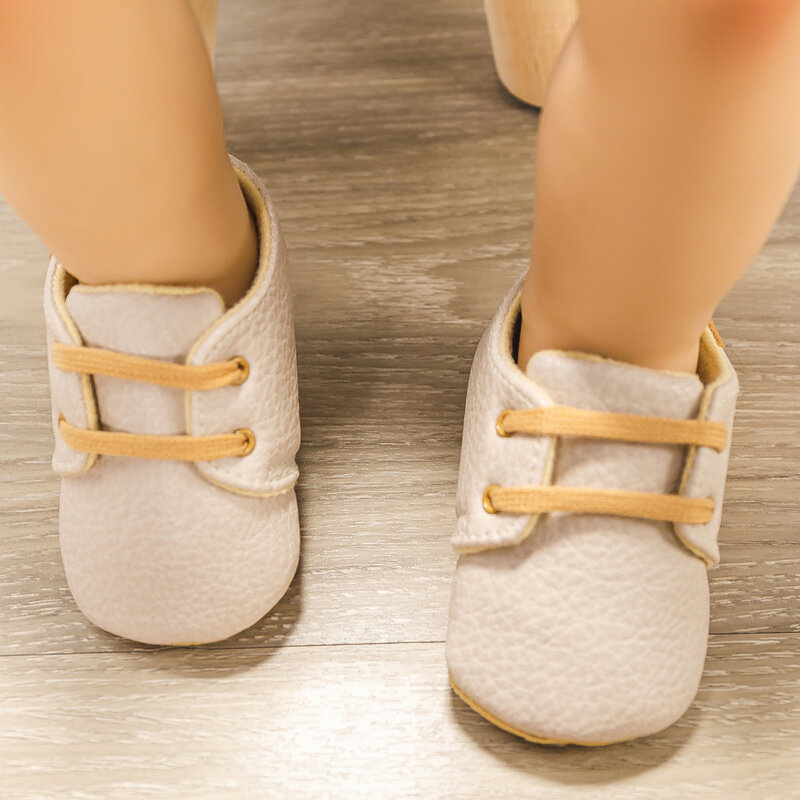 أحذية للأطفال حديثي الولادة من KIDSUN أحذية غير رسمية من الجلد للأطفال الرضع والأولاد مزودة بنعل مطاطي مضاد للانزلاق أحذية رياضية لخطوات المشي الأولى للأطفال