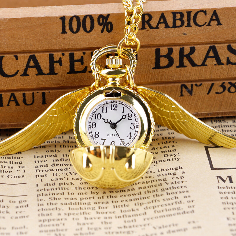 الفيلم الكلاسيكي موضوع كوارتز ساعة الجيب قلادة الكرة ساعة جيب مع أجنحة قلادة طالب الأطفال هدية reloj