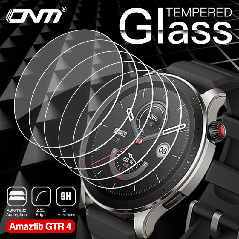 واقي للشاشة من الزجاج المقسى لـ Amazfit GTR 4 HD زجاج طبقة رقيقة واقية مضادة للخدش لملحقات ساعة ذكية Amazfit GTR4