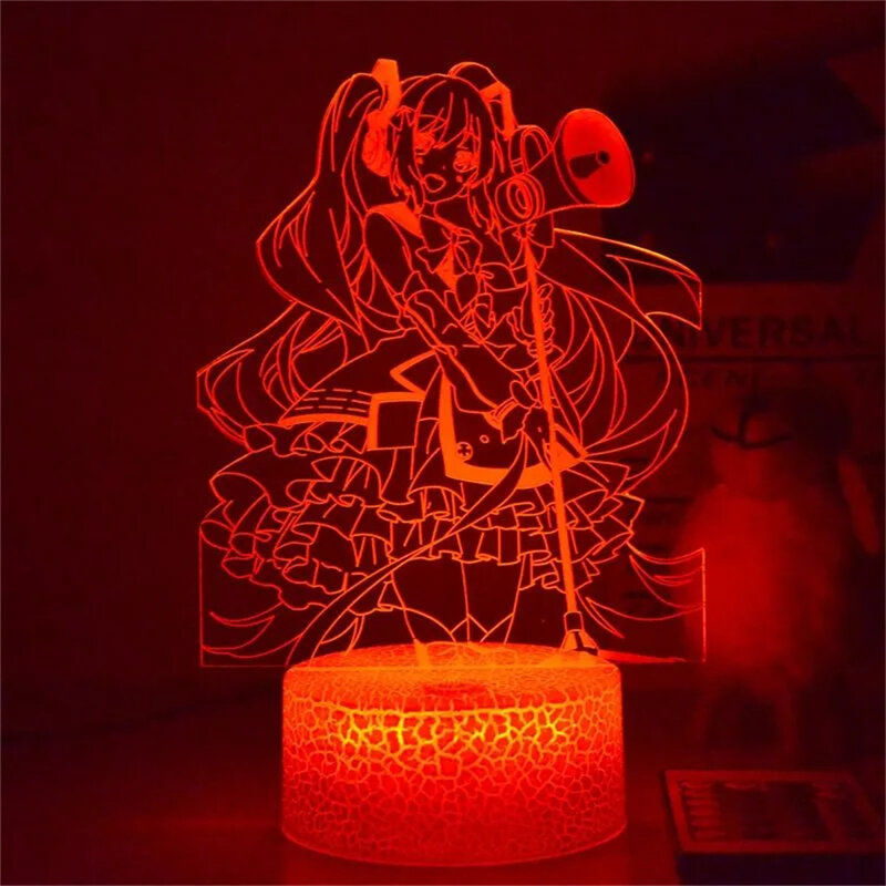 هاتسون ميكو 3D الاكريليك أدى ضوء الليل ، مصباح أنيمي لطيف ، الفتيات الجميلات ، 7 ، 16 لونًا ، مصابيح طاولة نسائية مثيرة ، ديكور غرفة النوم