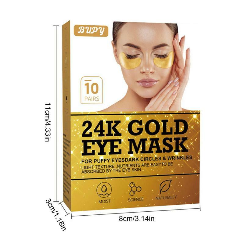 24K الذهب بقع العين ، مغذية الذهب لوحة العين ، غطاء قناع العين الذهبي ، ترطيب منصات العين ، ترطيب الجلد ، 10 قطعة