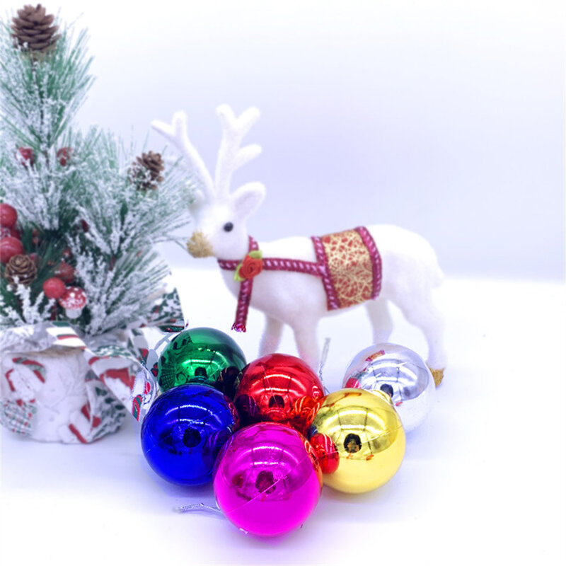 الملونة الكرة عيد الميلاد حلية مجموعة ، شجرة الديكور قلادة ، هدايا السنة الجديدة ، 3 سنتيمتر ، 4 سنتيمتر ، 5 سنتيمتر ، 6 سنتيمتر ، 7 سنتيمتر
