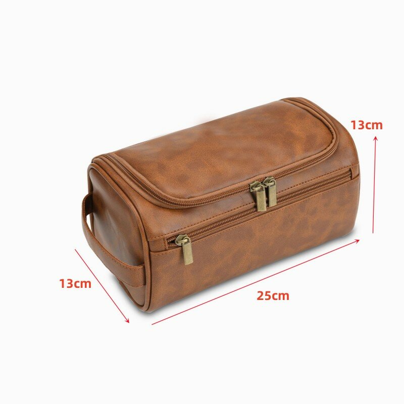 الرجال Vintage حقيبة أدوات الزينة الفاخرة السفر اللازمة الأعمال التجميل ماكياج حالات الذكور معلقة التخزين المنظم غسل أكياس