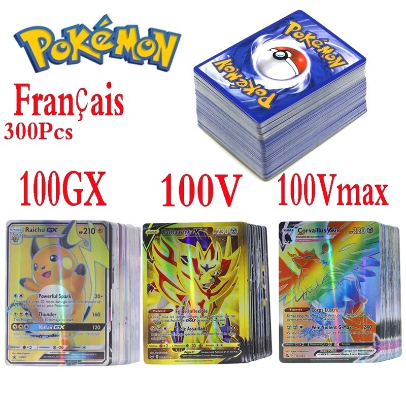 TOMY-إصدار فرنسي وإسبانية بطاقات فريق بوكيمون ، لعبة معركة للأطفال ، ، ، VMAX ، 100GX ، من 50 إلى