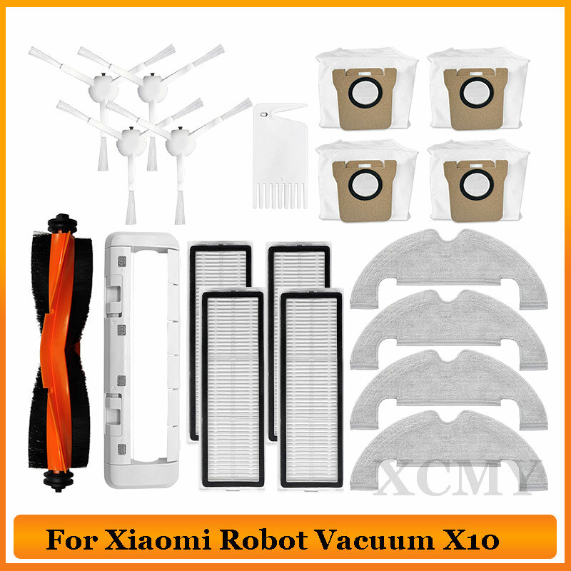 ل شاومي روبوت فراغ X10 روبوت مكنسة كهربائية أجزاء الرئيسية الجانب فرشاة هيبا تصفية ممسحة القماش الغبار حقيبة استبدال الملحقات