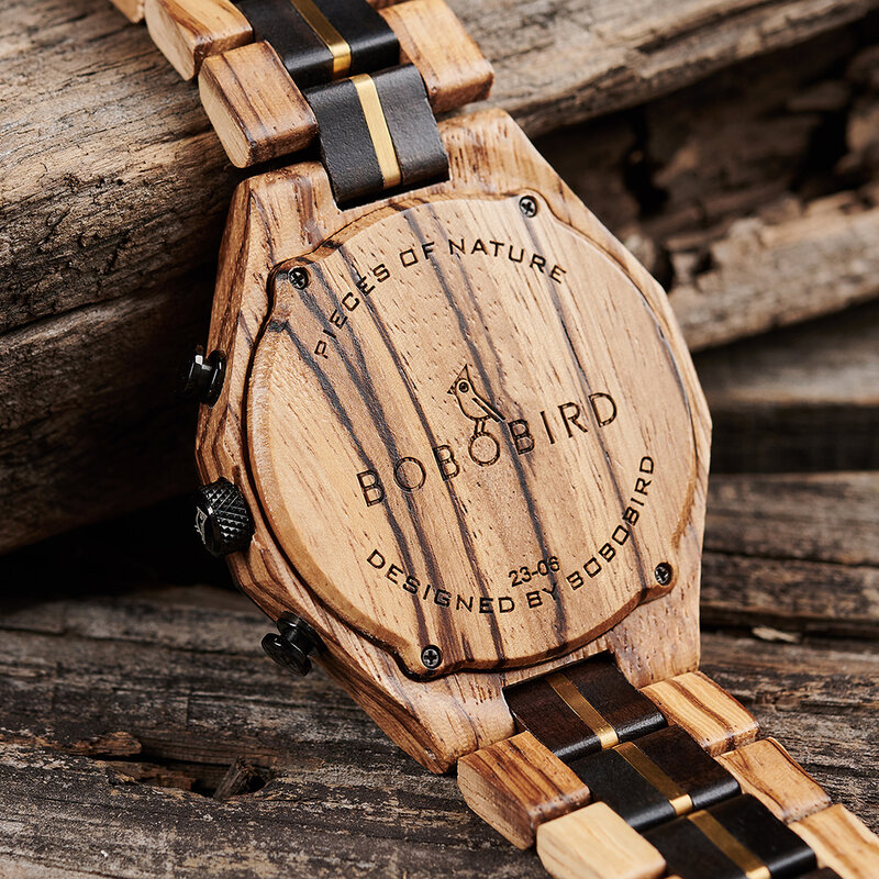 BOBO BIRD-ساعة خشبية فاخرة للرجال ، ساعات عمل أصلية ، ساعة يد كوارتز عصرية ، Cutomized ، Driopshipping