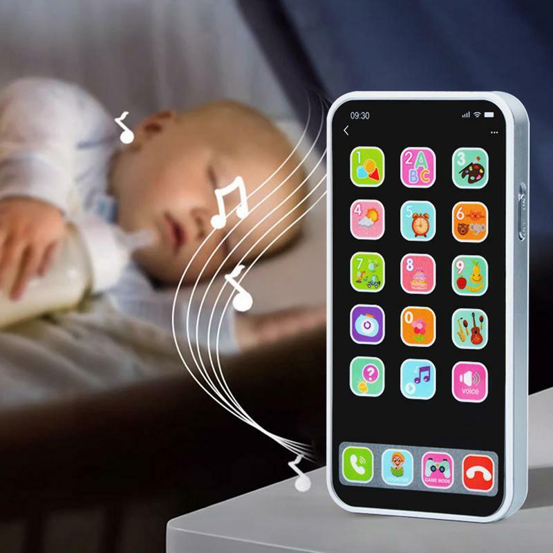 لعبة هاتف محمول للأطفال محاكاة هواتف لعبة تعمل باللمس مع أضواء وصوت تفاعلية LED لعبة هاتف تعليمية وهمية