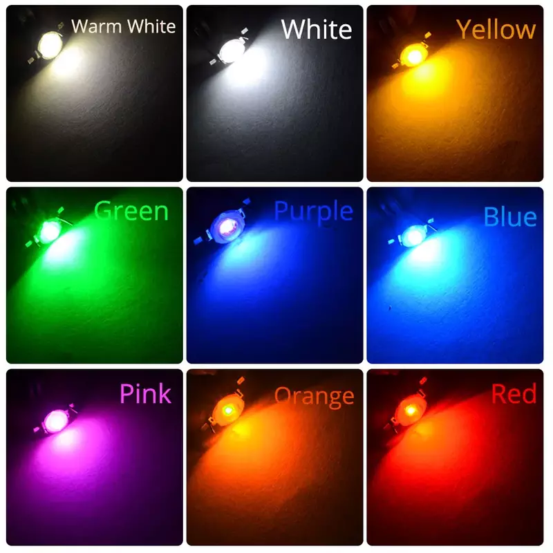 مصباح رقاقة LED عالي الطاقة ، صمام ثنائي باعث خط حبة ، أبيض ، أحمر ، أخضر ، أزرق ، أصفر ، ديكور خفيف DIY ، 110-120 لومن ، 1 واط ، 3 واط ، 10 واط