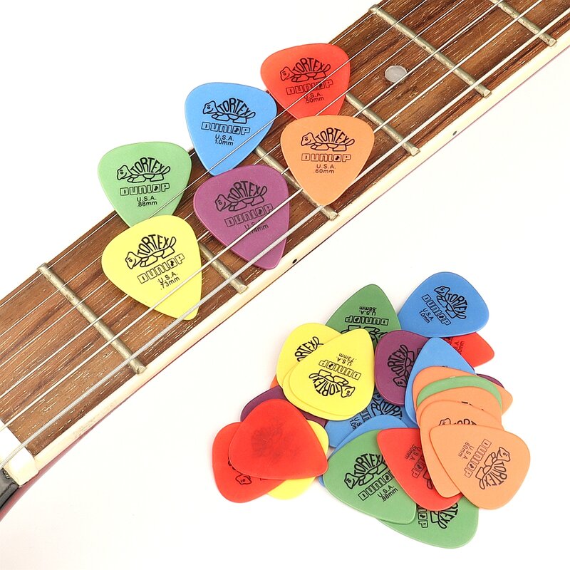 شحن مجاني 100 قطعة Dunlop الغيتار يختار الغيتار Plectrum للكهرباء الغيتار باس أجزاء الملحقات 6 أنواع من سماكة Plectrum