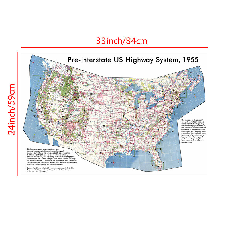 1 قطعة الولايات الدولة العالم خريطة الصورة A1 خريطة العالم قبل الطريق السريع لنا عالية طريقة نظام 1955 اللوحة للمنزل مكتب لوازم