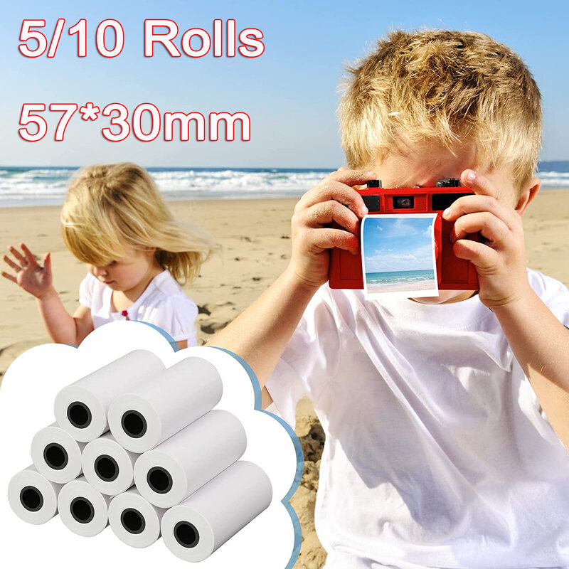 57*30 مللي متر ورقة الحرارية اللون الأبيض للأطفال كاميرا طابعة فورية والأطفال كاميرا الطباعة ورقة استبدال الملحقات Par