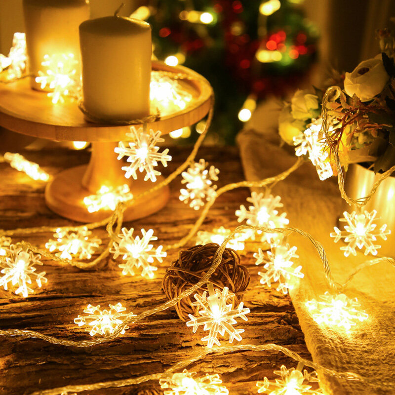 عيد الميلاد ندفة الثلج على شكل سلسلة ضوء LED ، سلسلة ضوء الجنية الكمبيوتر ، ديكور شجرة عيد الميلاد المنزل ، ديكور الحفلات ، هدية السنة الجديدة سعيدة
