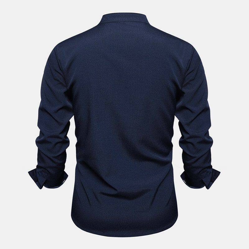 قميص اجتماعي بأكمام طويلة للرجال ، بلوزة أحادية اللون ، ملابس غير رسمية ، علامة تجارية عالية الجودة ، جديدة ، ربيع والخريف ، 2023