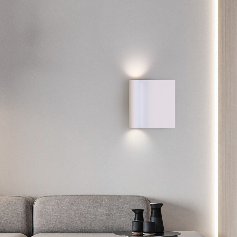 عن بعد يعتم بسيط أبيض جديد الحديثة جدار LED أضواء غرفة المعيشة دراسة غرفة نوم السرير الممر الدرج قاعة مصابيح داخلي الإضاءة
