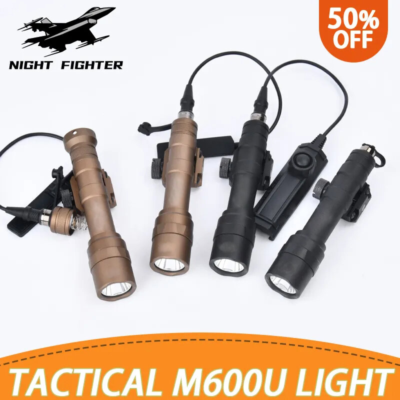 مصباح كشاف تكتيكي Surer-tactic ، وظيفة مزدوجة ، مفتاح ضغط ، ضوء بندقية ، سلاح صيد ، ضوء بندقية Acces ، M600 ، M600U