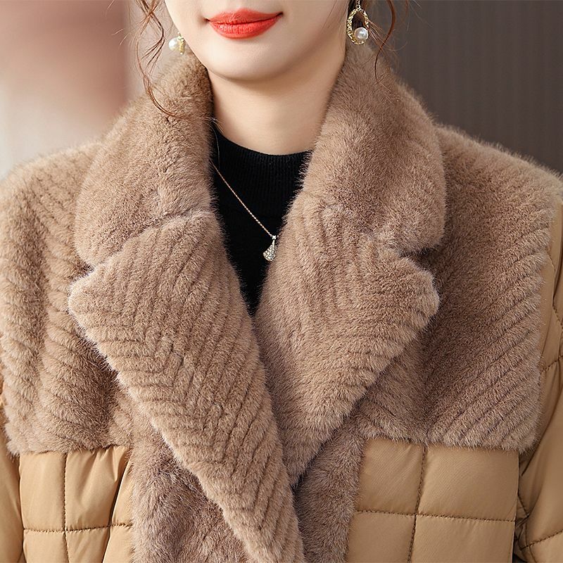 الفراء طوق-المرأة الشتاء معطف الفرو و عقال ، قصيرة الدافئة أفخم سترة جلدية ، القطن سماكة جاكيتات ، 2023