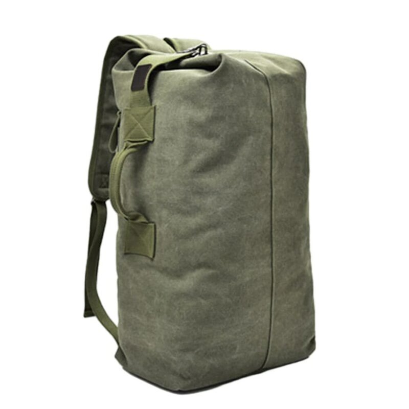 حقيبة ظهر قماشية بحزام مزدوج للرجال ، حقيبة من القماش الخشن ، السفر في الهواء الطلق ، التخييم ، حقائب المشي لمسافات طويلة ، 45 × 26 × 20 ، 55x30x20cm
