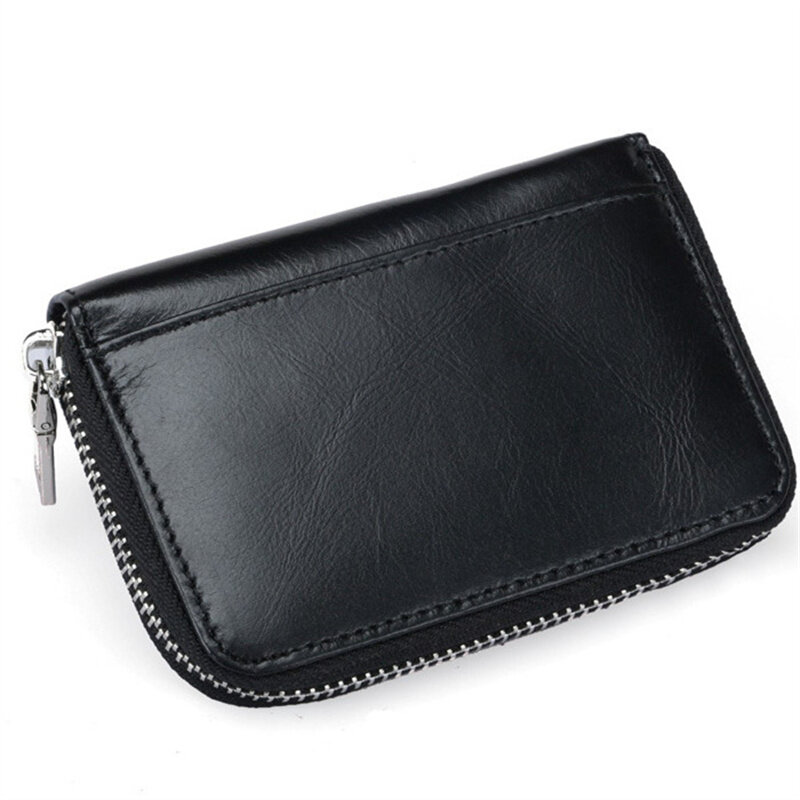 حامل بطاقة الأعمال النساء/الرجال عملة الحقيبة محافظ سستة بولي Leather الجلود يحمي منظم محفظة قصيرة مكافحة إزالة المغناطيسي الموضة
