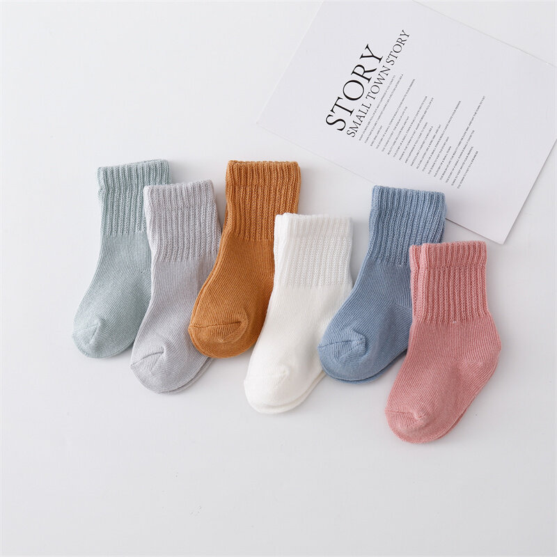 6Pairs/set Newborn Baby Boys Girls Socks Spring Autumn Cotton Infant Socks for Girls Boys Cartoon Striped Toddler Accessories