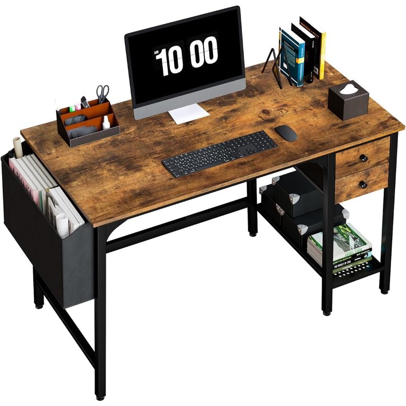Lufeiya-مكتب كمبيوتر مع أدراج ، طاولة كتابة ، كمبيوتر ، 40 بوصة ، مكتب صغير لغرفة النوم ، مكتب منزلي ، دراسة بسيطة