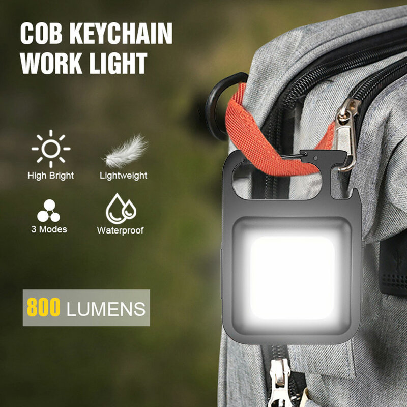 مصباح LED صغير COB المحمولة المفاتيح ضوء العمل USB شحن المغناطيسي الطوارئ الشعلة في الهواء الطلق التخييم فانوس المفتاح