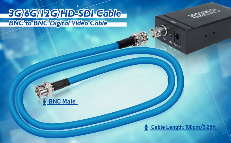 كابل سوبر بات إس دي آي كابل BNC 3G/6G/12G (Belden 1694A) ، 10 قدم/15 قدم يدعم HD-SDI/3G-SDI/4K/8K ، كابل فيديو SDI كابل فيديو دقيق